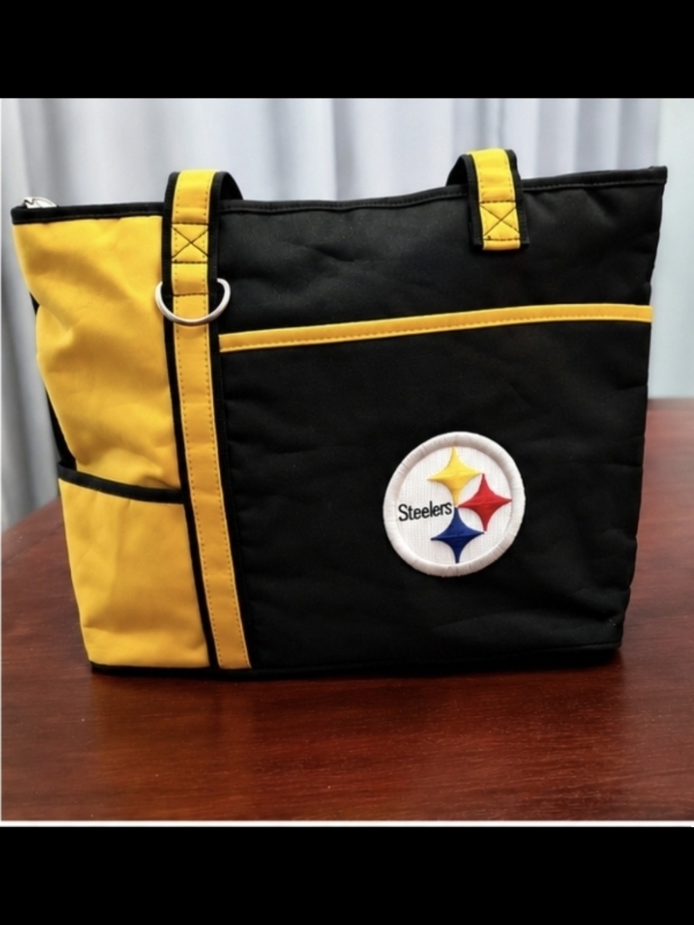 Little Earth Black and Gray NFL Logo Interior Tote